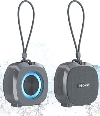 Speaker, Small Portable Bluetooth Wireless IPX5 Waterproof Shower Speaker,Loud Stereo Sound Deep Bass,TWS Paire, RGB Lights,Long Playtime for Outdoor Party, Great Gift,1PC(Gray)